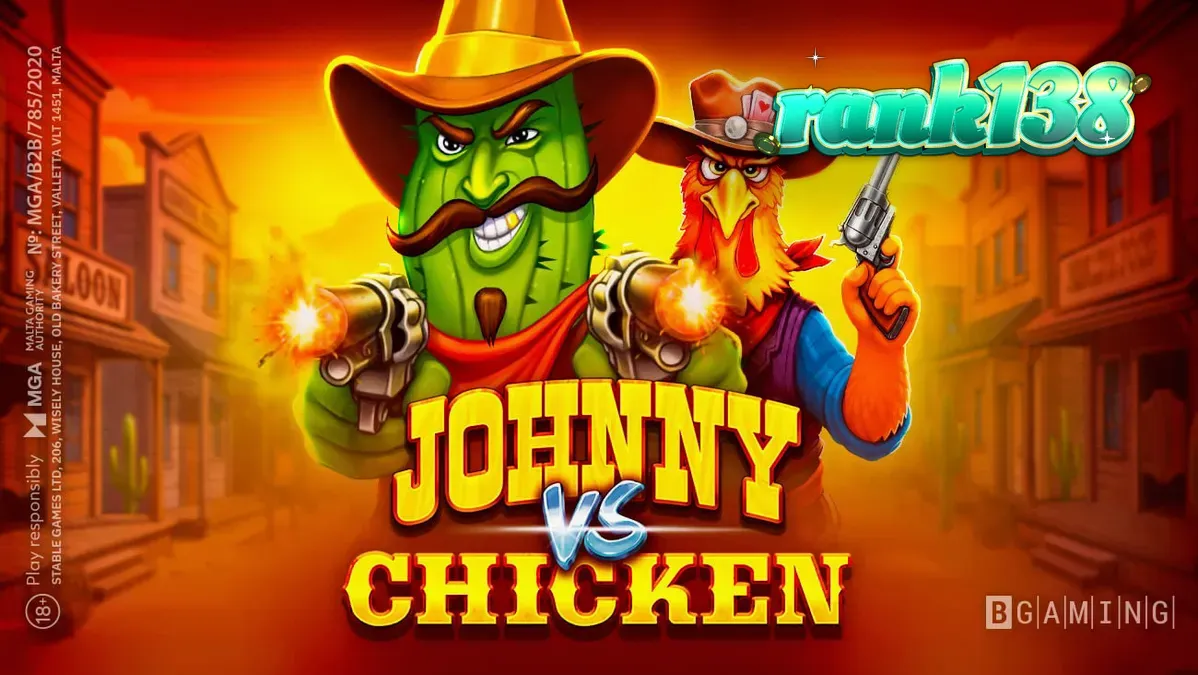 Karakter Johnny Cash berhadapan dengan sheriff ayam dalam slot Johnny vs Chicken